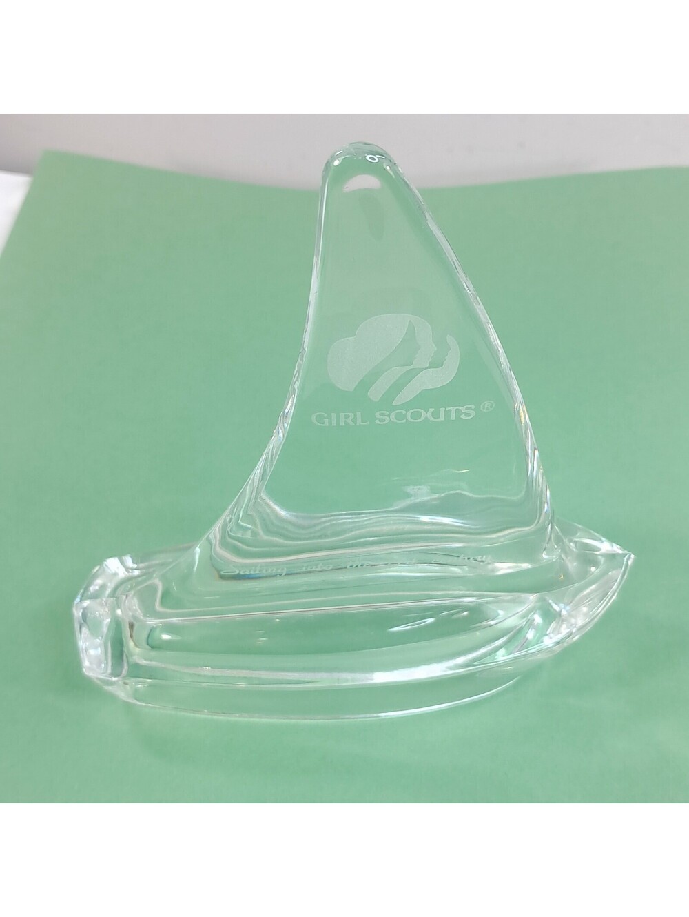 Girl Scouts paper weight award Sailing into the 21st century sail boat sailboat